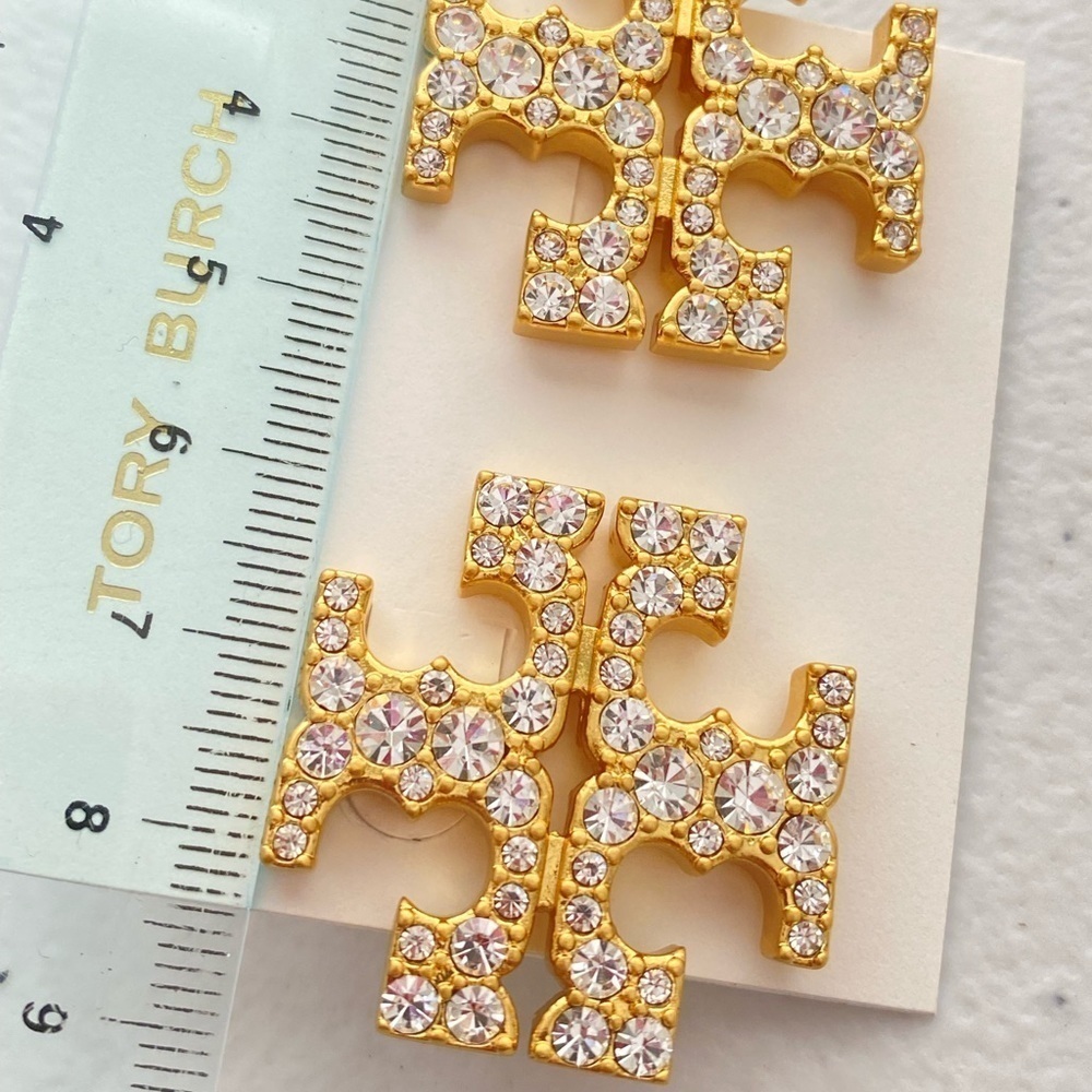 TORY BURCH•Super Exaggerated Paved Logo Stud - Picture 5 of 7